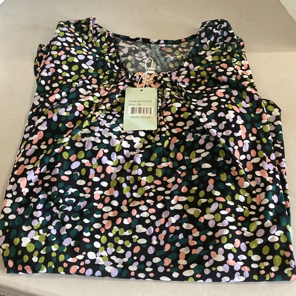 Nwt Liz & Lilli woman’s plus size 3X blouse short sleeve - Picture 2 of 12